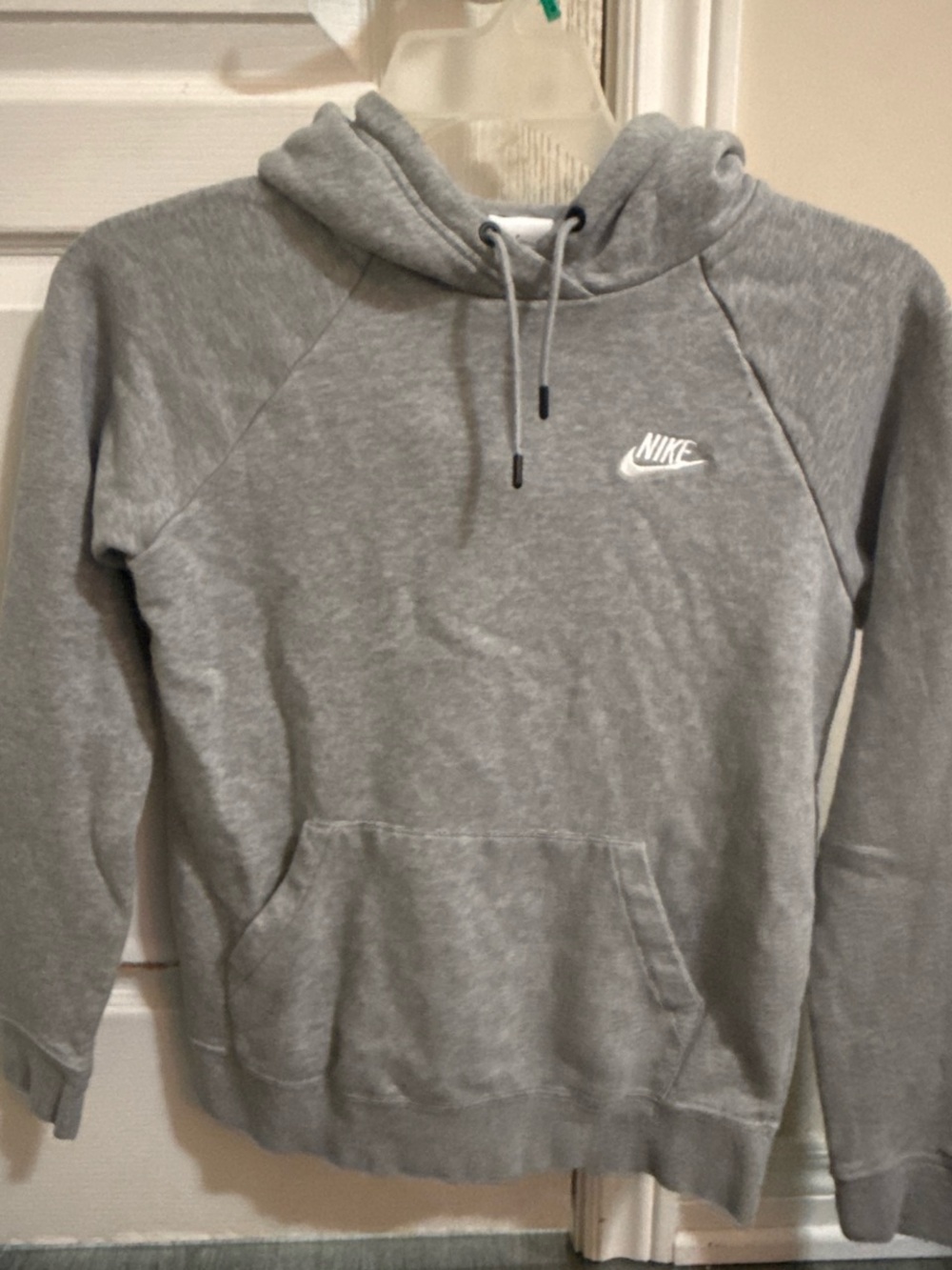 Nike Light Gray Pullover Hoodie with White Logo